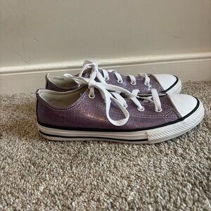 Converse Sneakers Shoes Moody Purple Glitter Kids Juniors Girls Size 3
